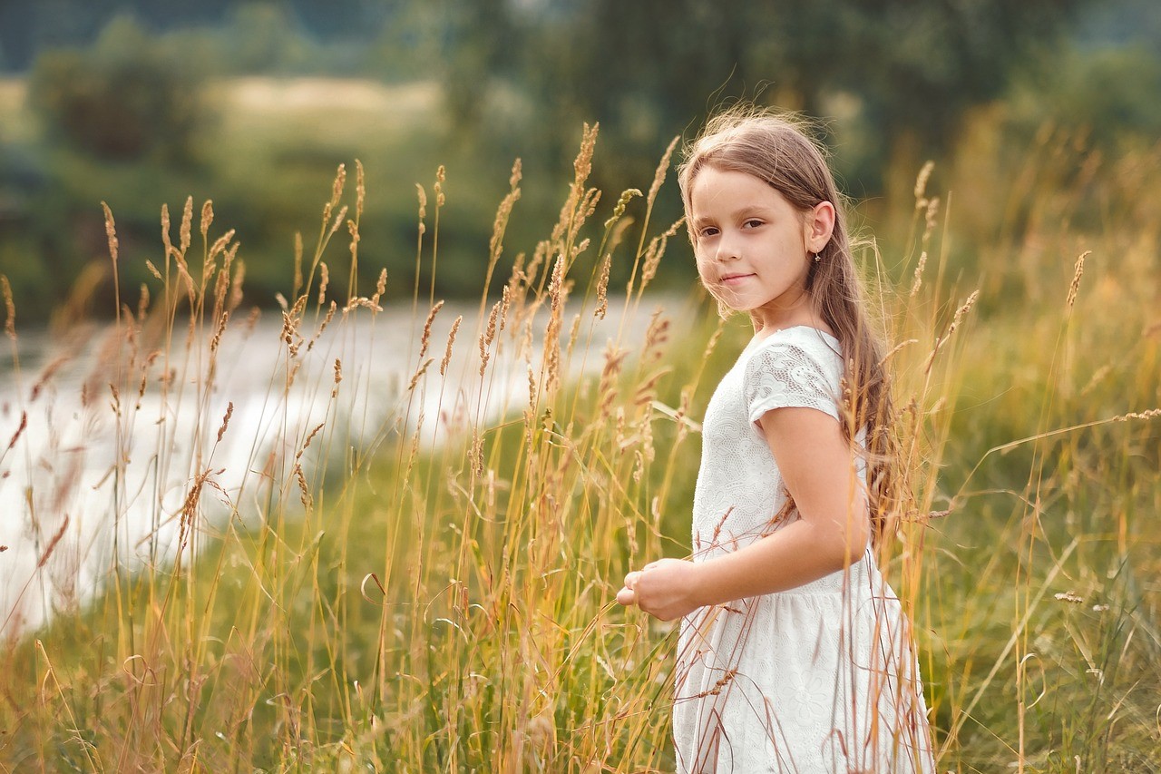 Girl in a crop field
